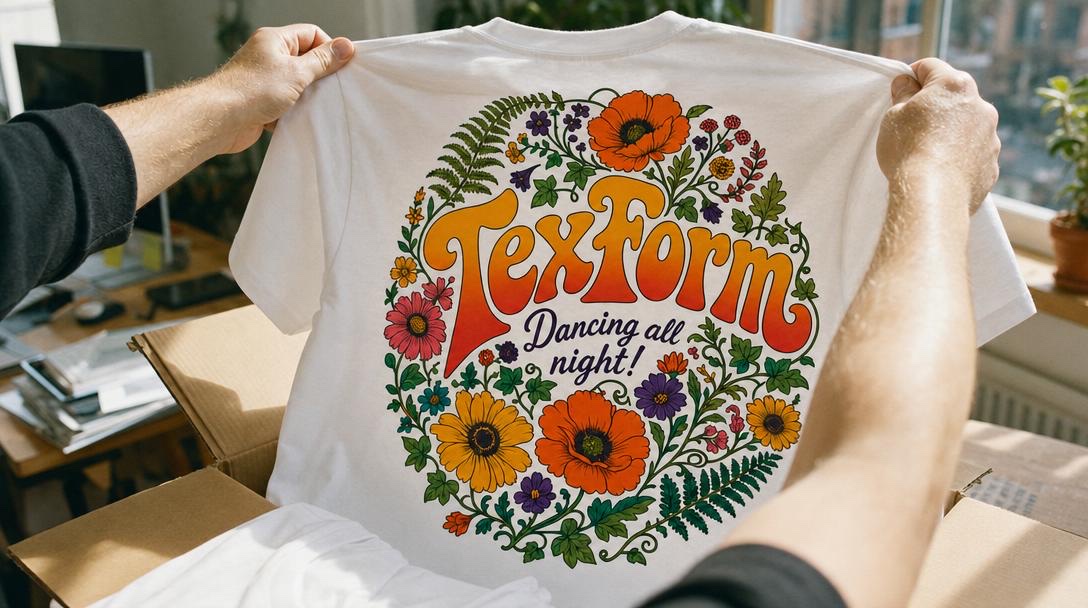 TexForm festival-t-shirt med blomsterprint