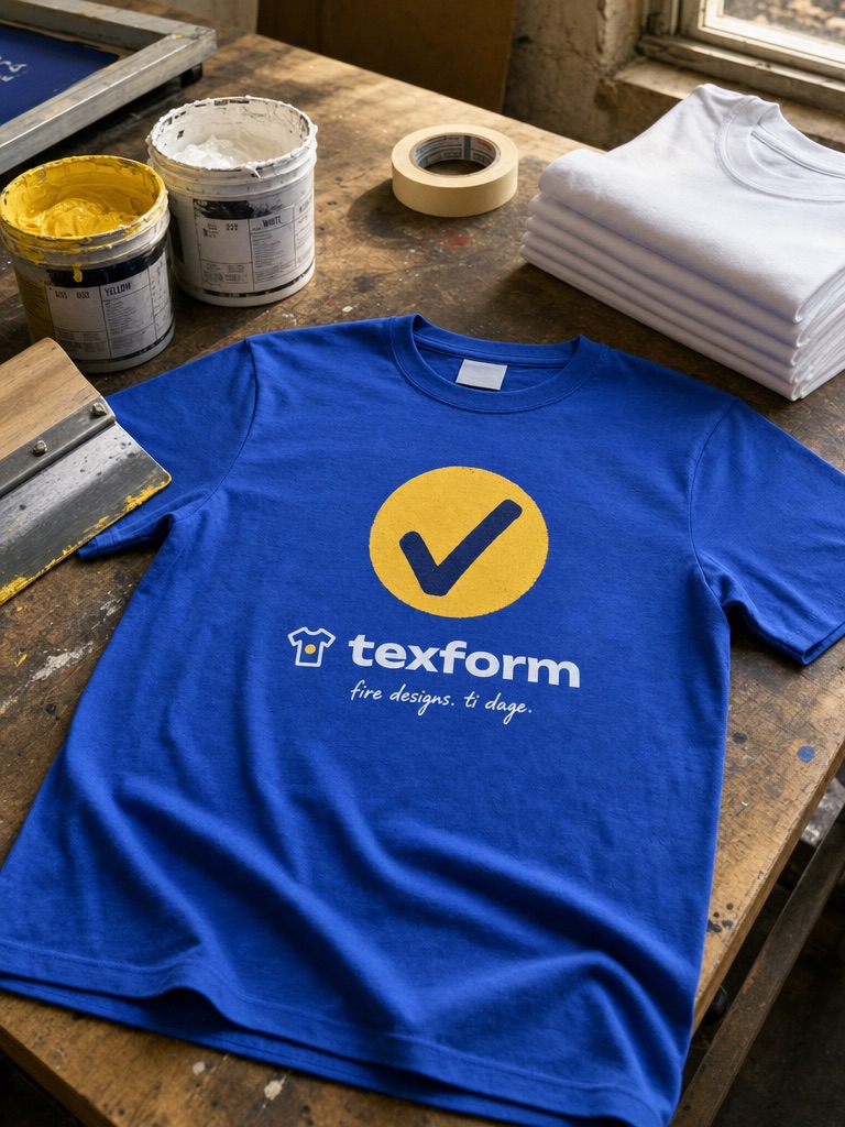 TexForm t-shirt i trykværksted